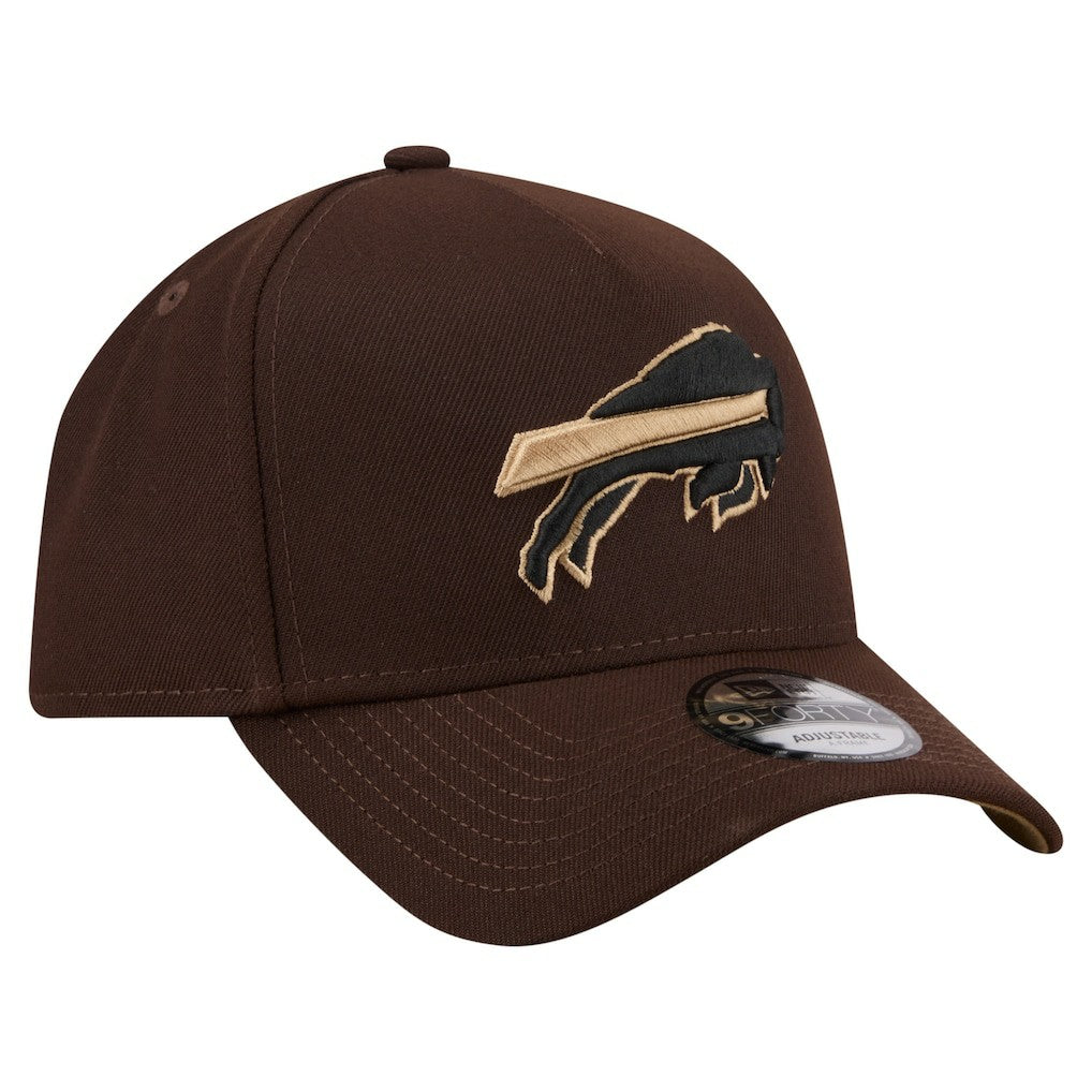 Buffalo Bills New Era Burnt Wood A-Frame 9FORTY Adjustable Hat - Dark Brown for sale
