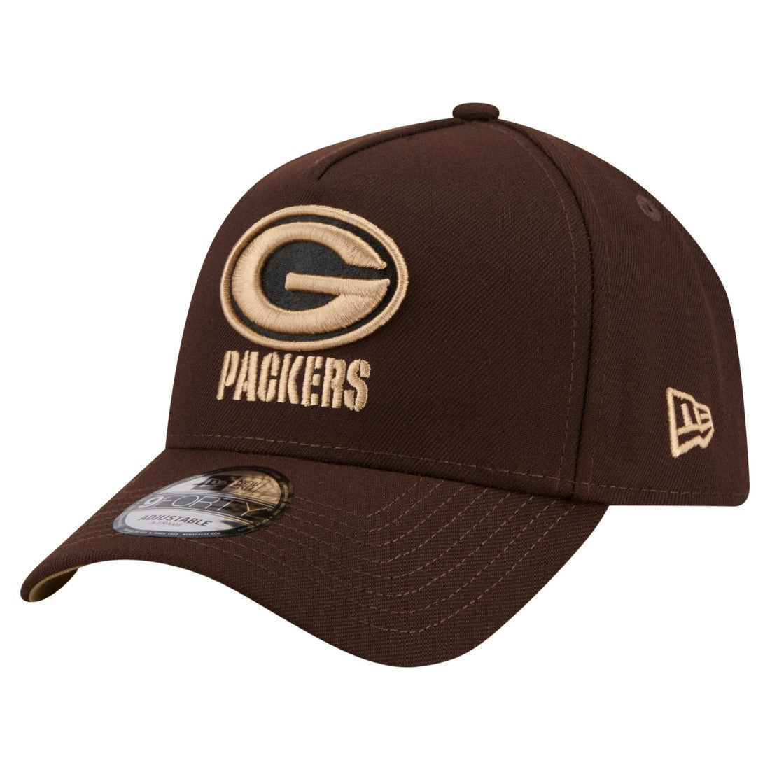 Green Bay Packers New Era Burnt Wood A-Frame 9FORTY Adjustable Hat - Dark Brown discount
