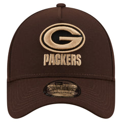 Green Bay Packers New Era Burnt Wood A-Frame 9FORTY Adjustable Hat - Dark Brown discount