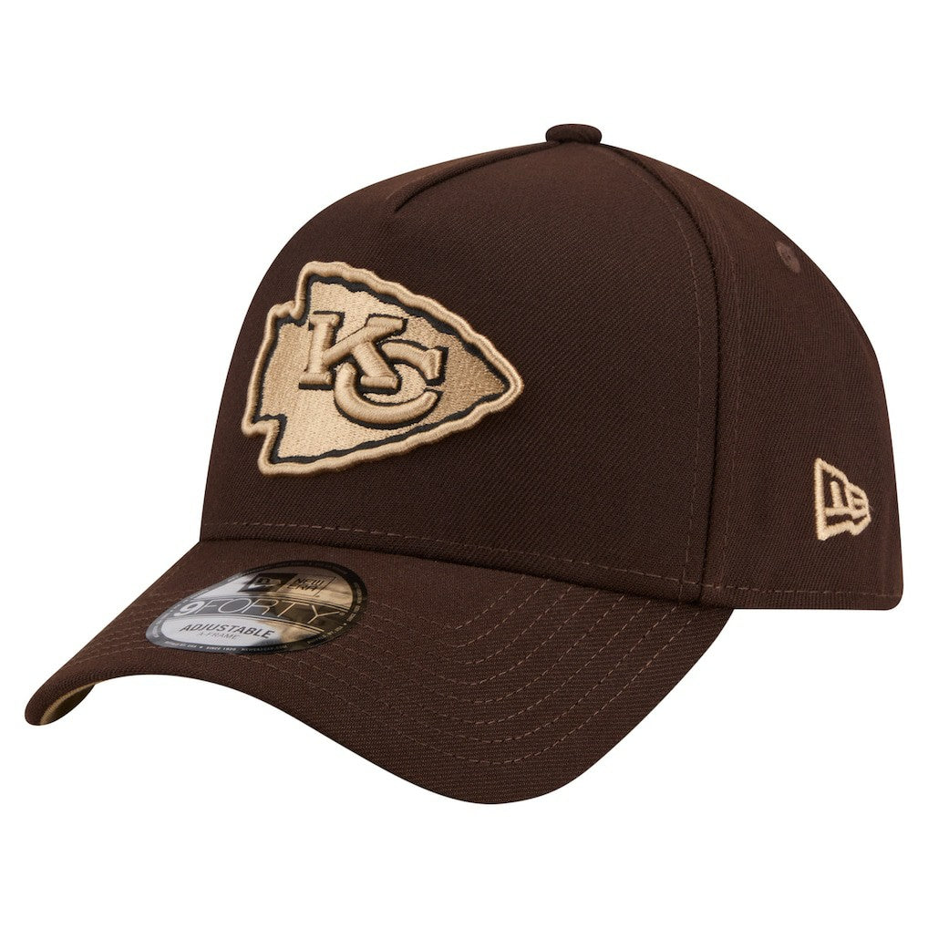 Kansas City Chiefs New Era Burnt Wood A-Frame 9FORTY Adjustable Hat - Dark Brown online