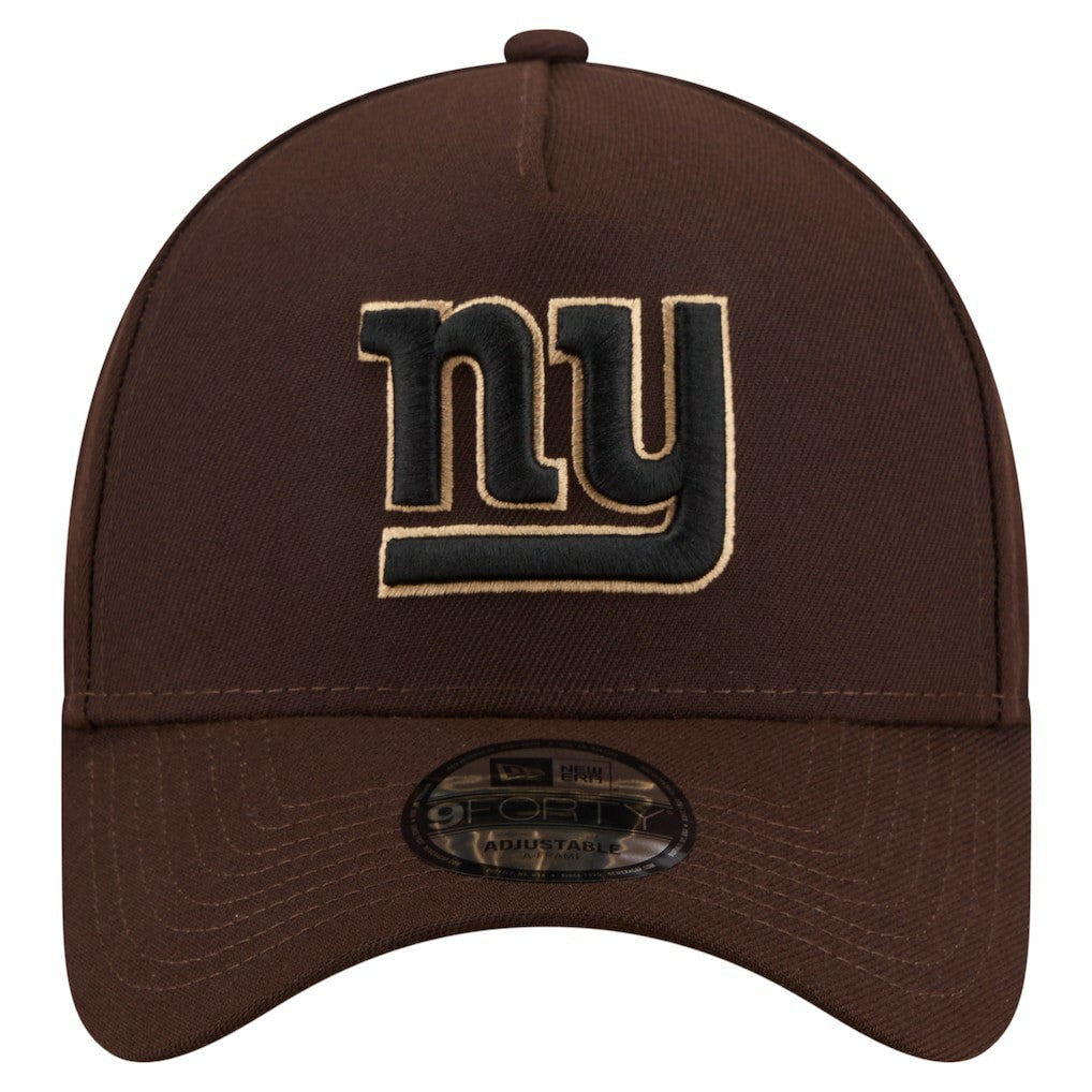 New York Giants New Era Burnt Wood A-Frame 9FORTY Adjustable Hat - Dark Brown discount