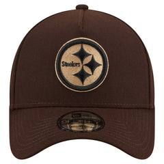 Pittsburgh Steelers New Era Burnt Wood A-Frame 9FORTY Adjustable Hat - Dark Brown online