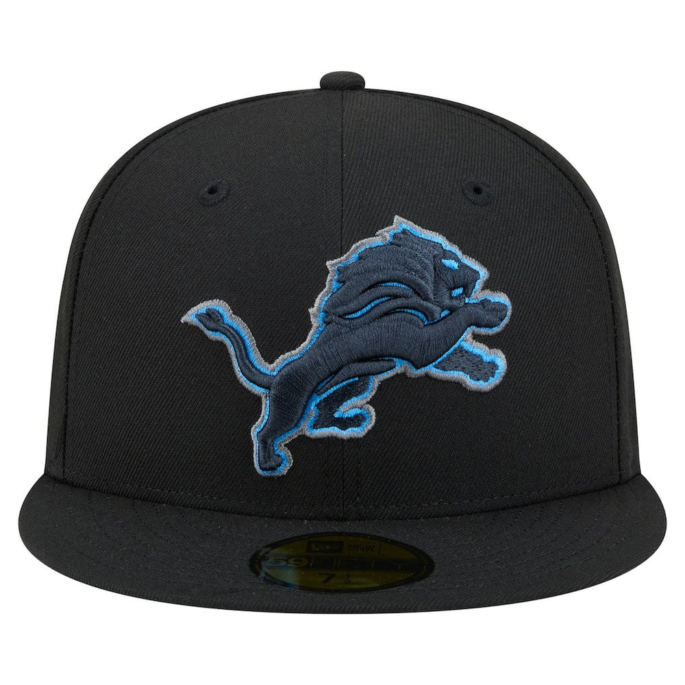 Detroit Lions New Era Color Pop 59FIFTY Fitted Hat - Black discount