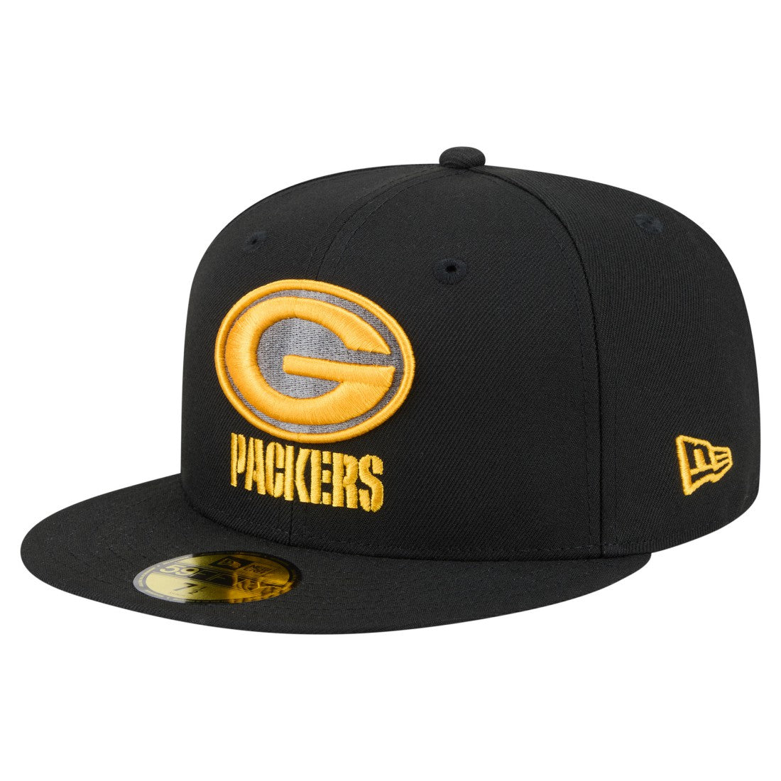 Green Bay Packers New Era Color Pop 59FIFTY Fitted Hat - Black cheap