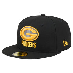 Green Bay Packers New Era Color Pop 59FIFTY Fitted Hat - Black cheap