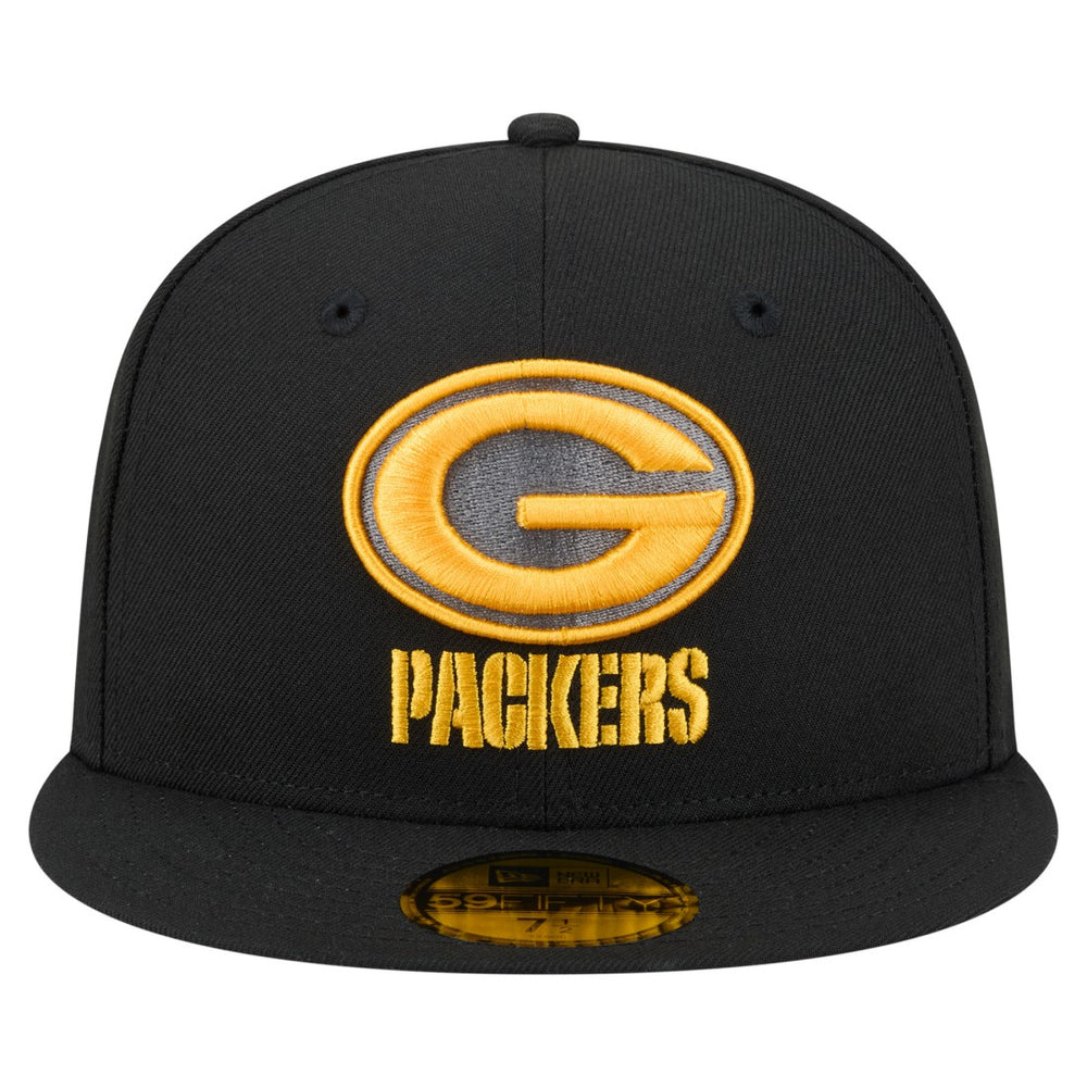Green Bay Packers New Era Color Pop 59FIFTY Fitted Hat - Black cheap