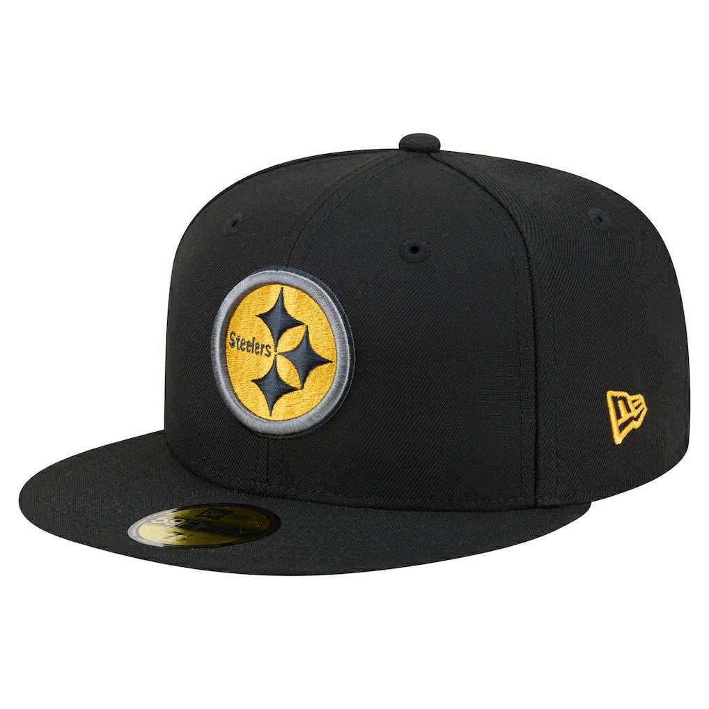 Pittsburgh Steelers New Era Color Pop 59FIFTY Fitted Hat - Black on sale