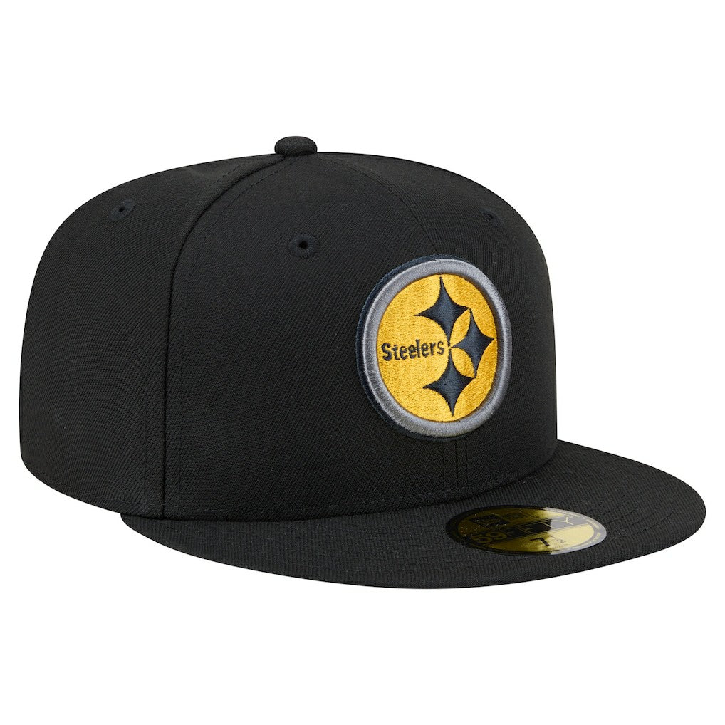 Pittsburgh Steelers New Era Color Pop 59FIFTY Fitted Hat - Black on sale