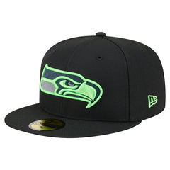 Seattle Seahawks New Era Color Pop 59FIFTY Fitted Hat - Black cheap