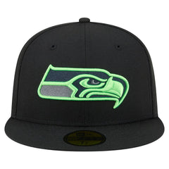 Seattle Seahawks New Era Color Pop 59FIFTY Fitted Hat - Black cheap