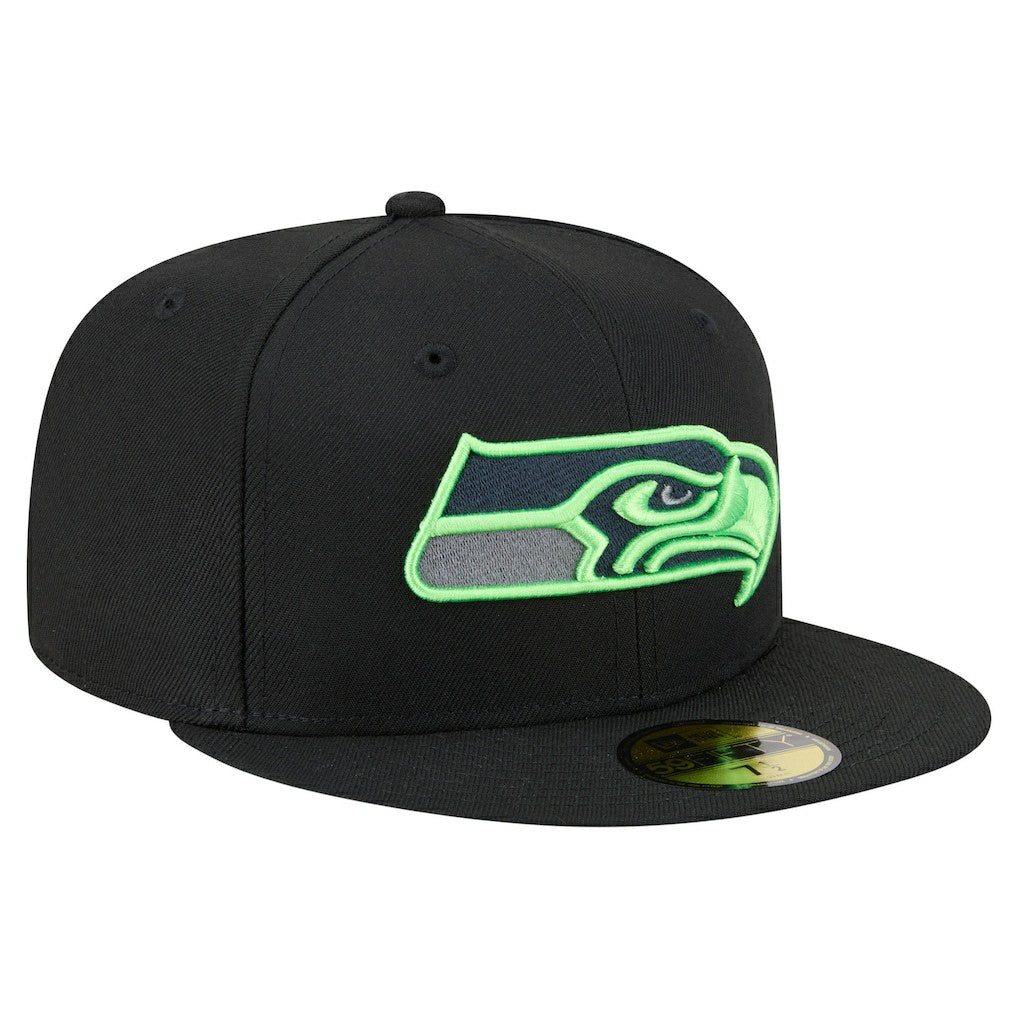 Seattle Seahawks New Era Color Pop 59FIFTY Fitted Hat - Black cheap