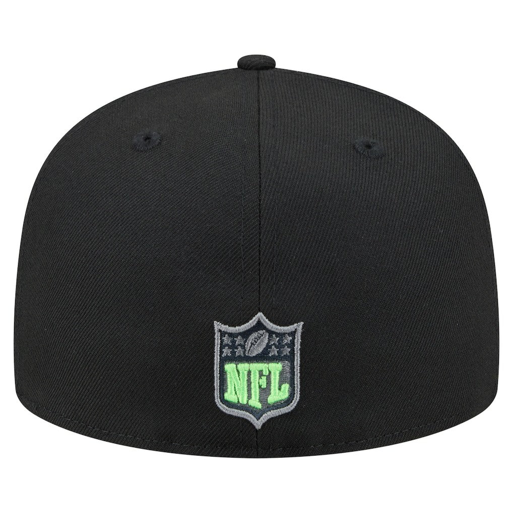 Seattle Seahawks New Era Color Pop 59FIFTY Fitted Hat - Black cheap