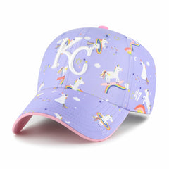 Kansas City Royals Girls Youth Unicorn Clean Up Adjustable Hat Lavender