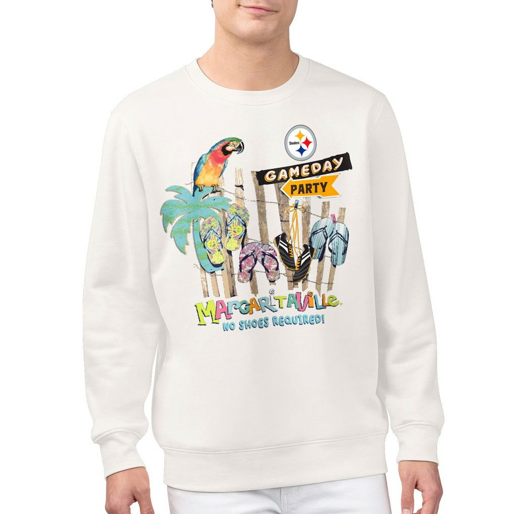 Pittsburgh Steelers Margaritaville Gameday Party Fleece Sweatshirt - Cream discount