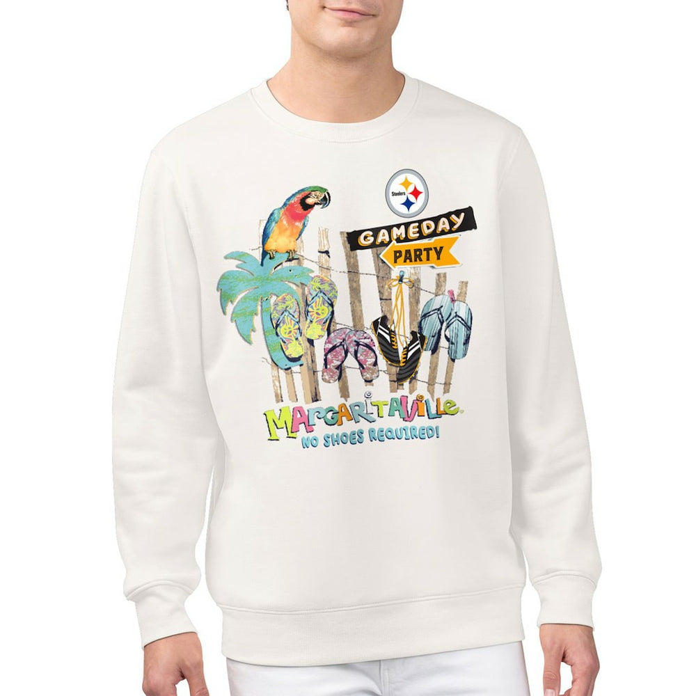 Pittsburgh Steelers Margaritaville Gameday Party Fleece Sweatshirt - Cream discount