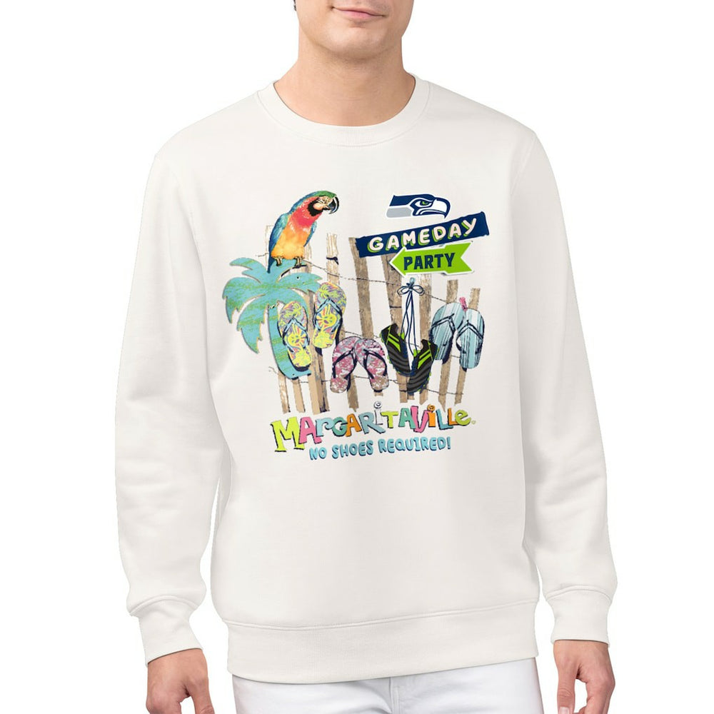 Seattle Seahawks Margaritaville Gameday Party Fleece Sweatshirt - Cream on sale
