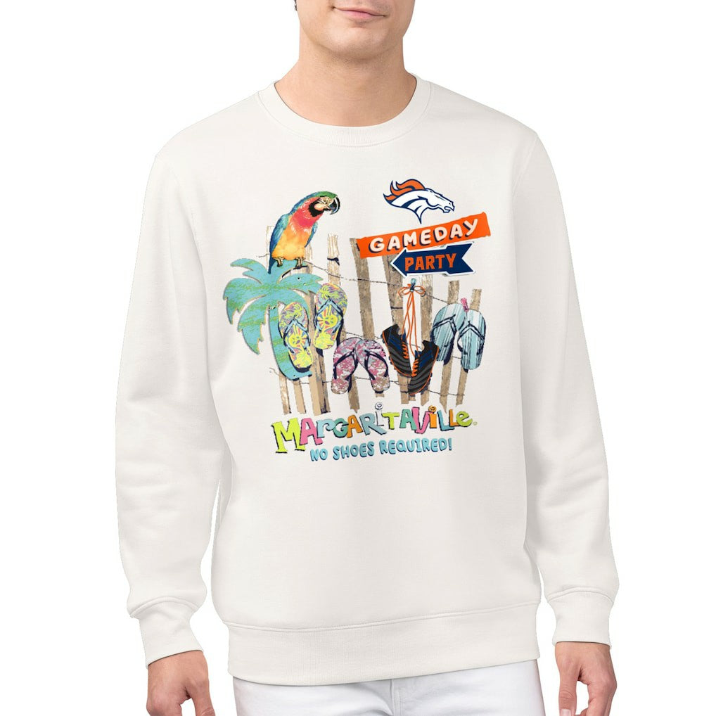 Denver Broncos Margaritaville Gameday Party Fleece Sweatshirt - Cream discount