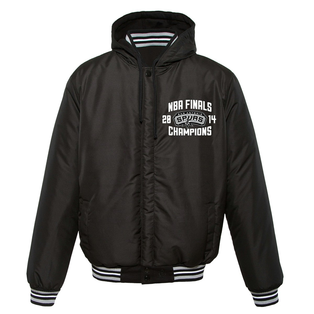 San Antonio Spurs JH Design 2014 NBA Finals Fleece Full-Zip Varsity Jacket - Black for sale