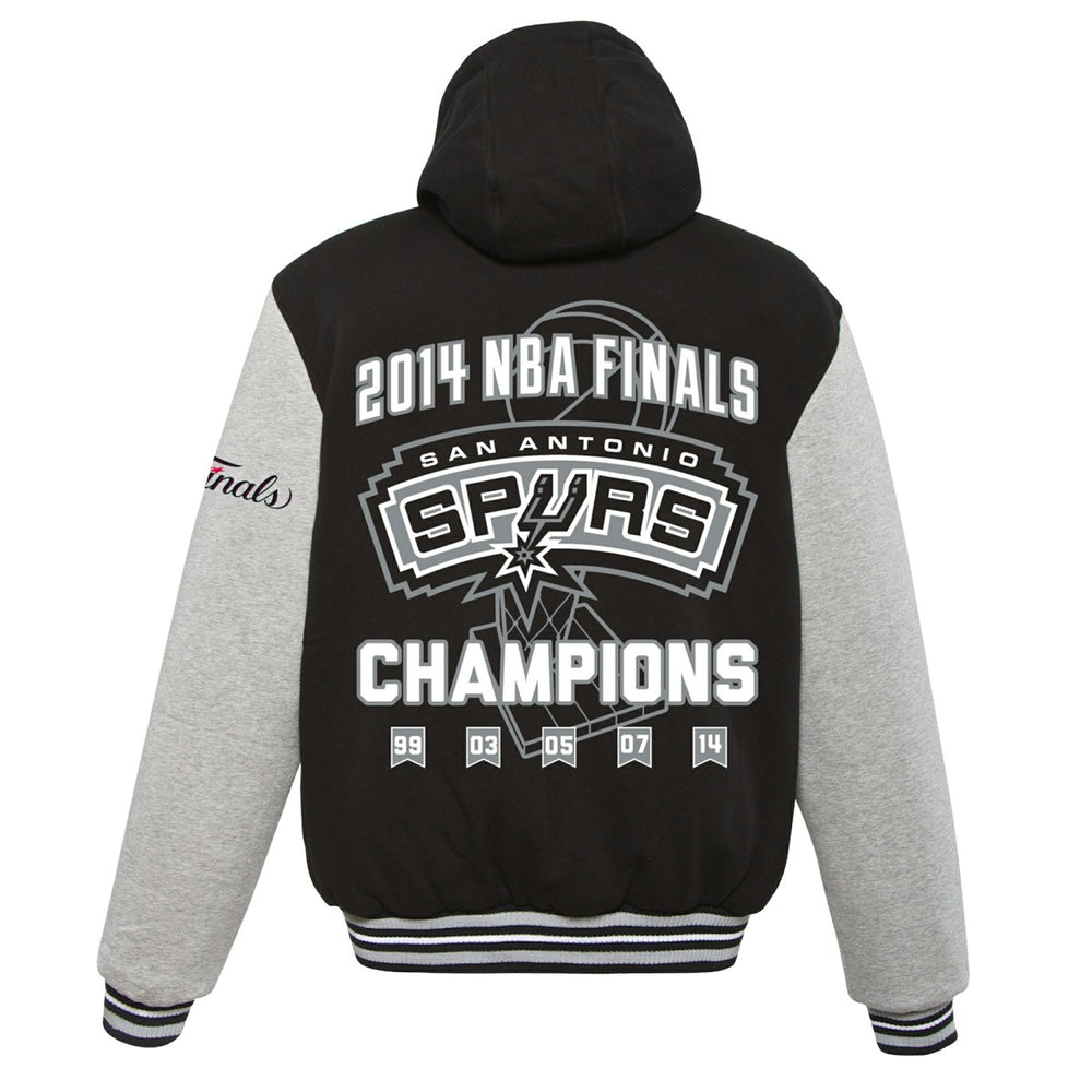 San Antonio Spurs JH Design 2014 NBA Finals Fleece Full-Zip Varsity Jacket - Black for sale
