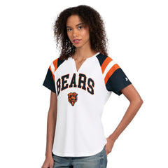 Chicago Bears Starter Women's Game On Raglan Notch Neck T-Shirt - White sale