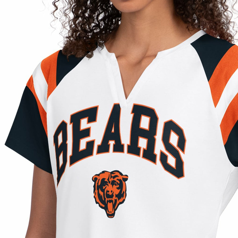 Chicago Bears Starter Women's Game On Raglan Notch Neck T-Shirt - White sale