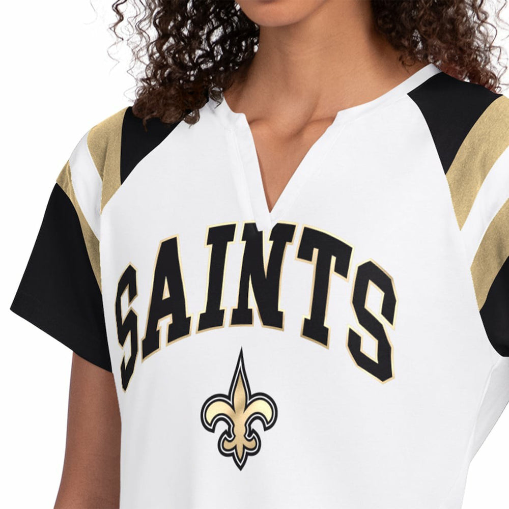 New Orleans Saints Starter Women's Game On Notch Neck T-Shirt - White outlet