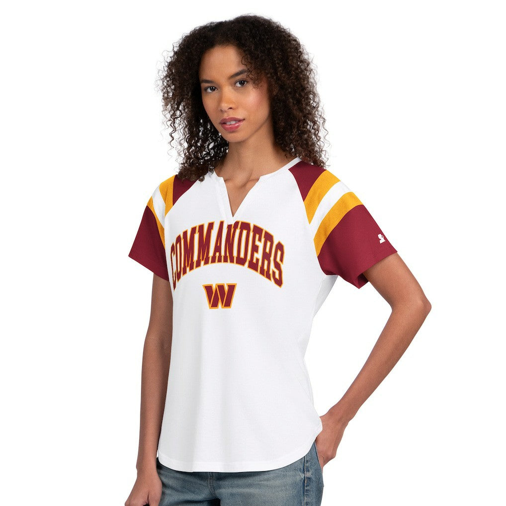 Washington Commanders Starter Women's Game On Notch Neck T-Shirt - White for sale