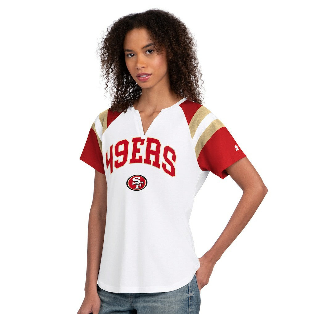 San Francisco 49ers Starter Women's Game On Notch Neck T-Shirt - White outlet