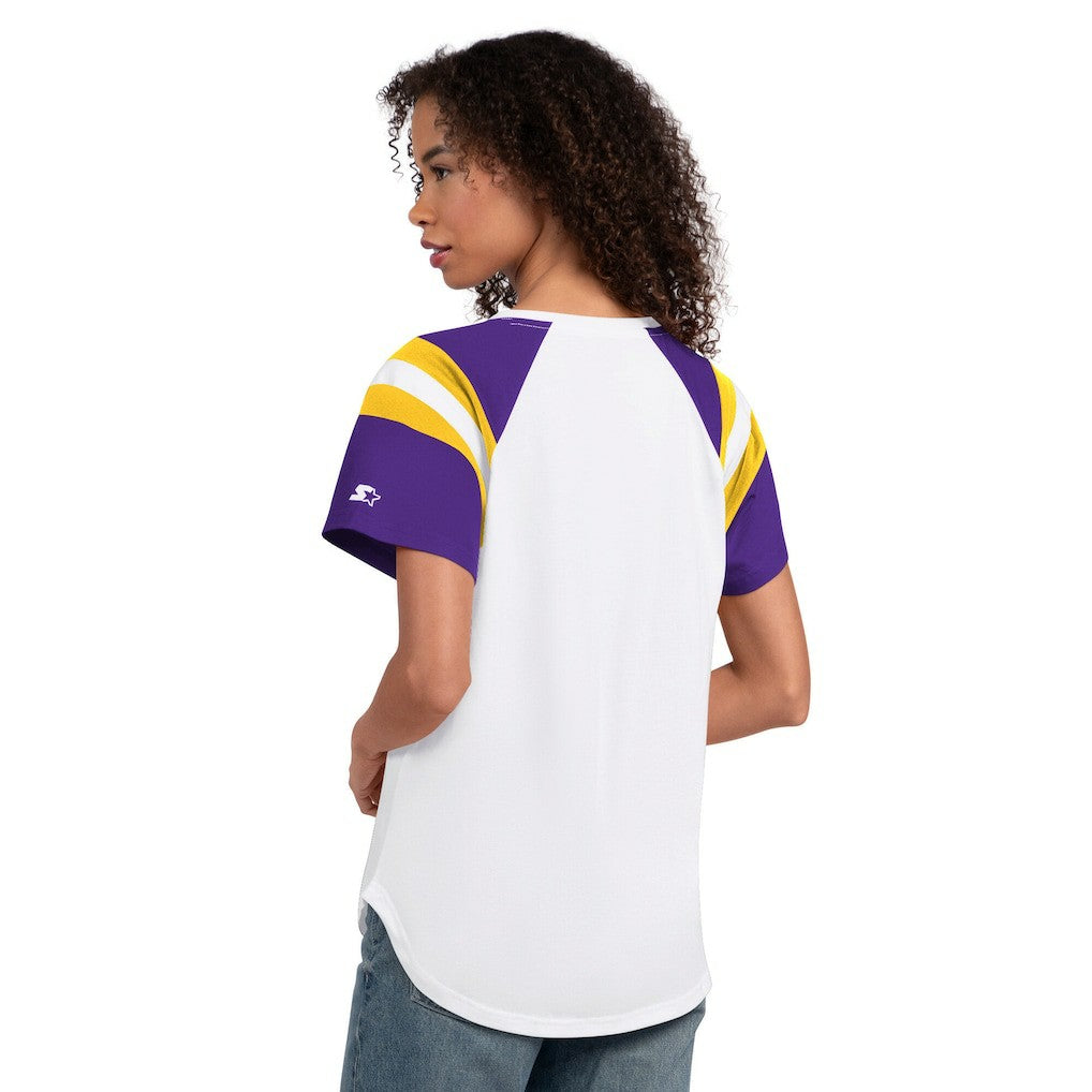 Minnesota Vikings Starter Women's Game On Notch Neck T-Shirt - White discount