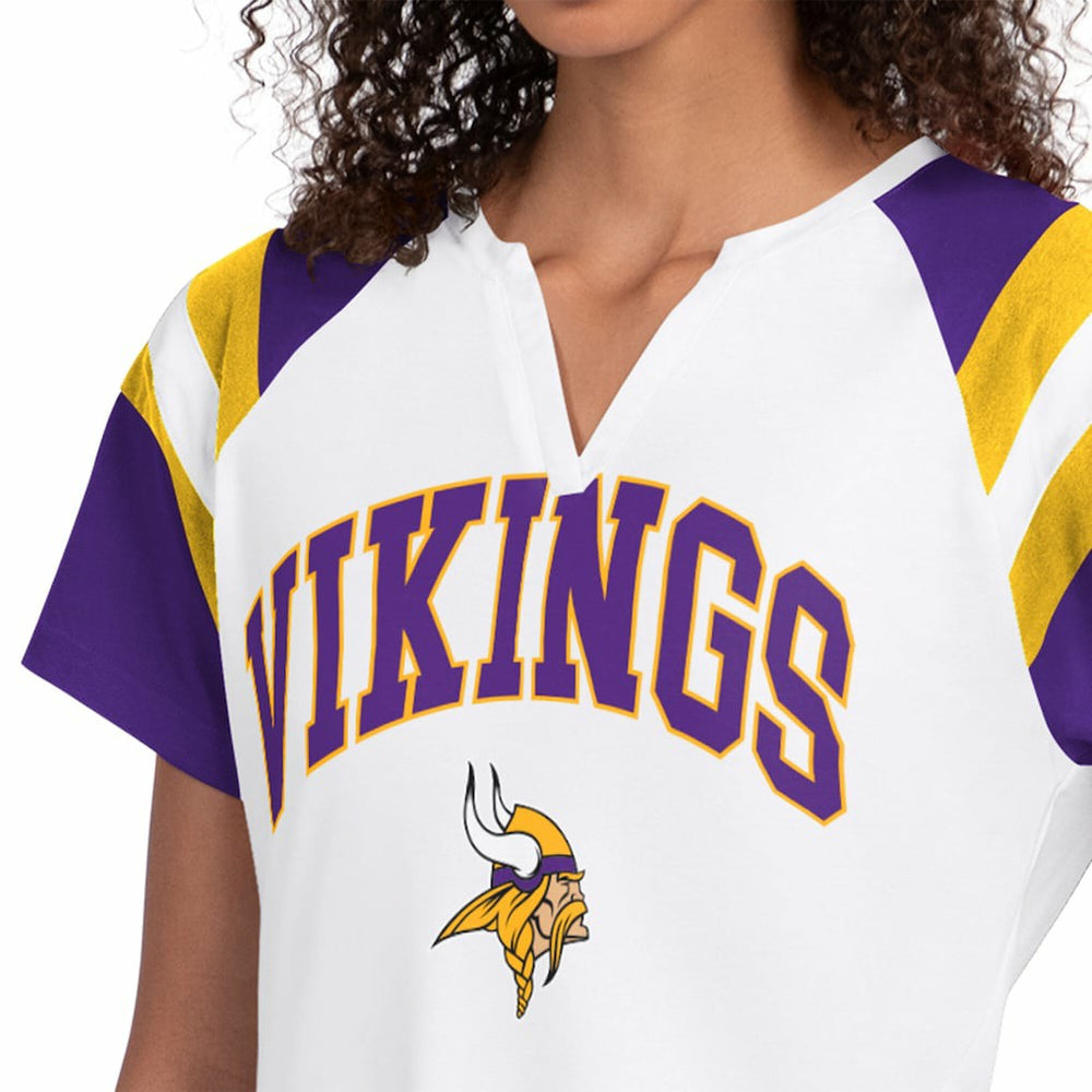 Minnesota Vikings Starter Women's Game On Notch Neck T-Shirt - White discount