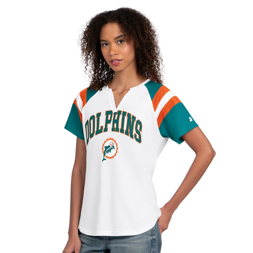 Miami Dolphins Starter Women's Game On Notch Neck T-Shirt - White sale
