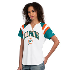 Miami Dolphins Starter Women's Game On Notch Neck T-Shirt - White sale
