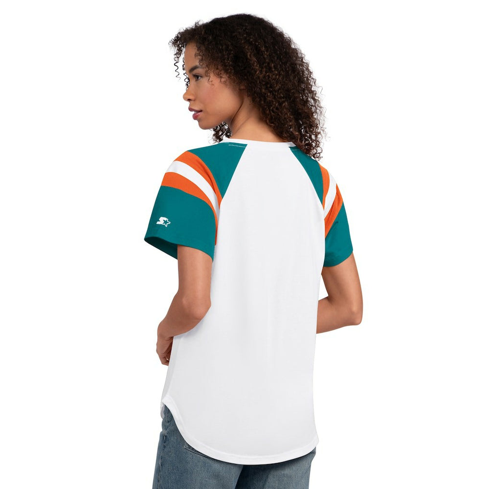 Miami Dolphins Starter Women's Game On Notch Neck T-Shirt - White sale