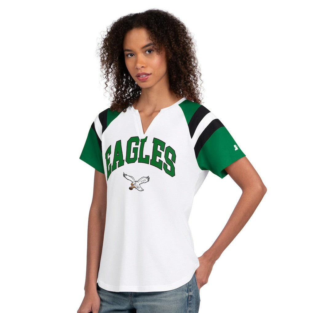 Philadelphia Eagles Starter Women's Game On Notch Neck T-Shirt - White on sale