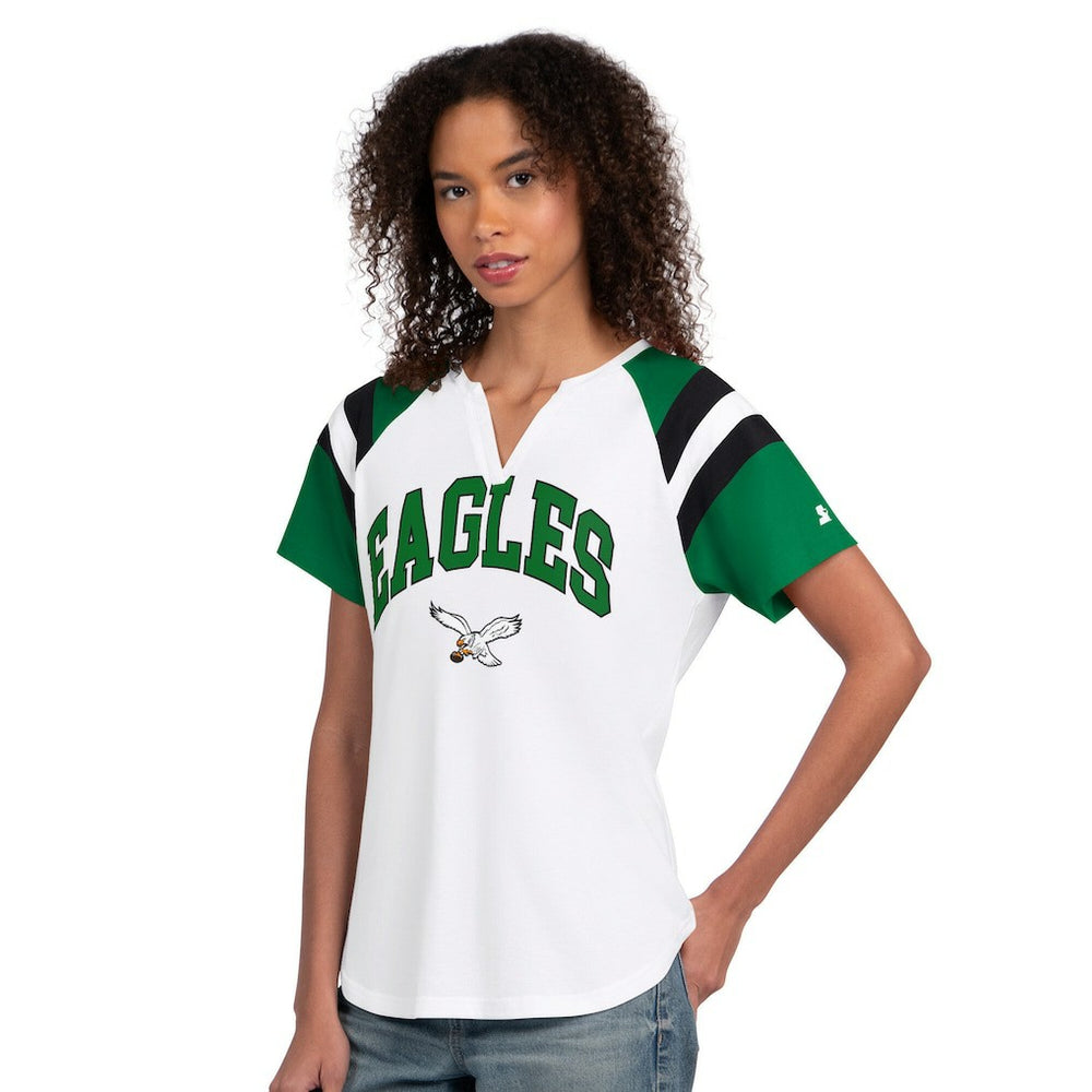 Philadelphia Eagles Starter Women's Game On Notch Neck T-Shirt - White on sale