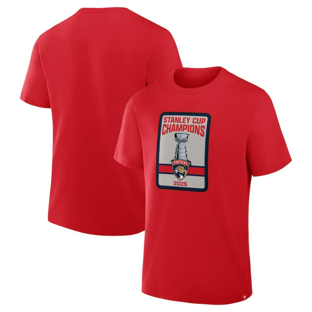 Florida Panthers 2025 Stanley Cup Champions Banner Raising T-Shirt - Red T-shirts