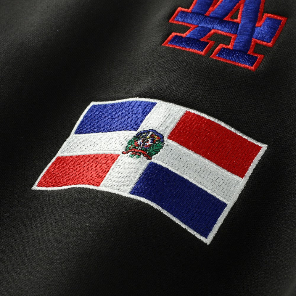 Los Angeles Dodgers Dominican Republic Country Flag Hoodie Black