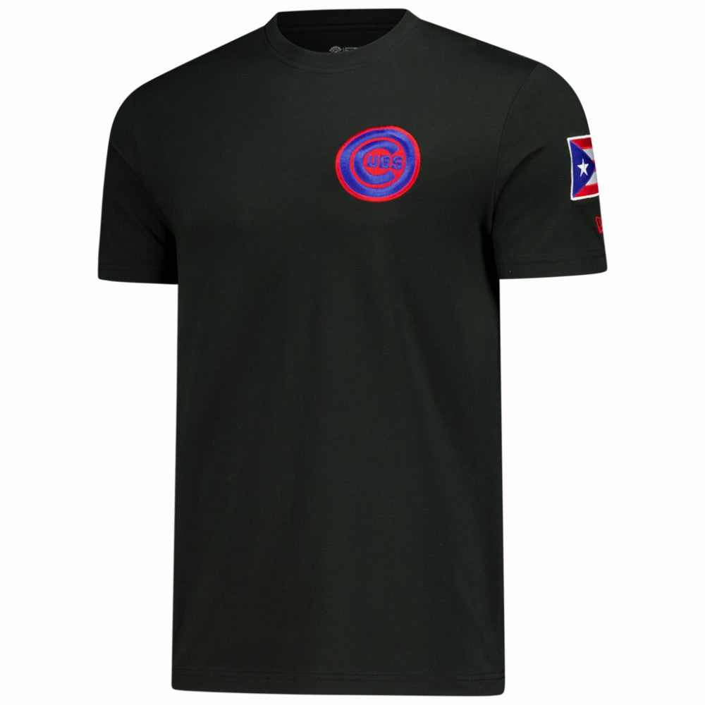 Chicago Cubs Puerto Rico Country Flag T-Shirt Black