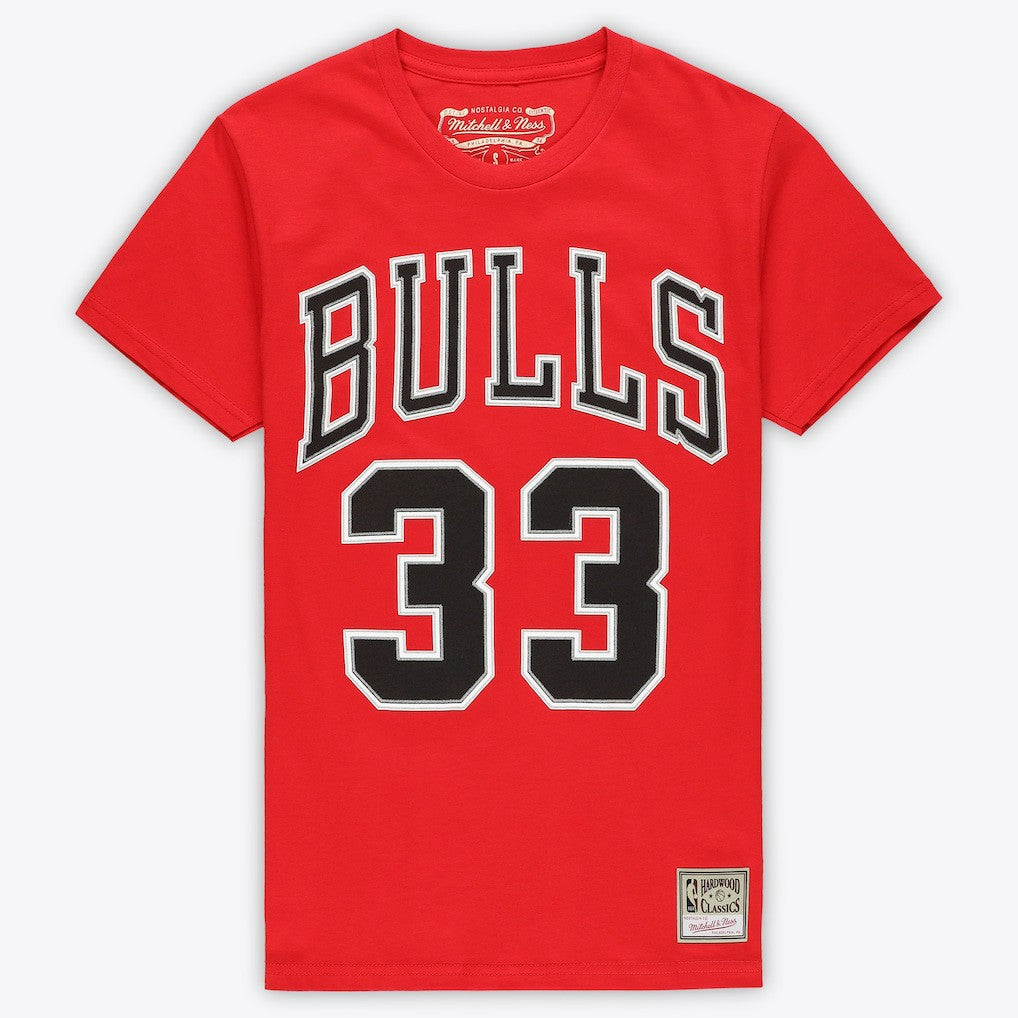 Scottie Pippen Chicago Bulls Unisex Hardwood Classics Name & Number T-Shirt sale - Red outlet