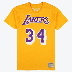 Shaquille O'Neal Los Angeles Lakers Unisex Hardwood Classics Name & Number T-Shirt - Gold discount