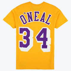 Shaquille O'Neal Los Angeles Lakers Unisex Hardwood Classics Name & Number T-Shirt - Gold discount