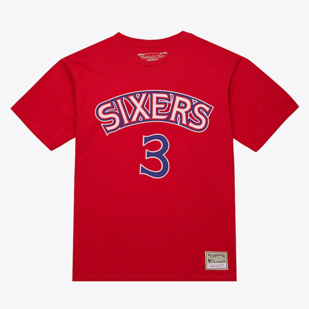 Allen Iverson Philadelphia 76ers Unisex Hardwood Classics Name & Number T-Shirt - Red sale