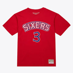 Allen Iverson Philadelphia 76ers Unisex Hardwood Classics Name & Number T-Shirt - Red sale