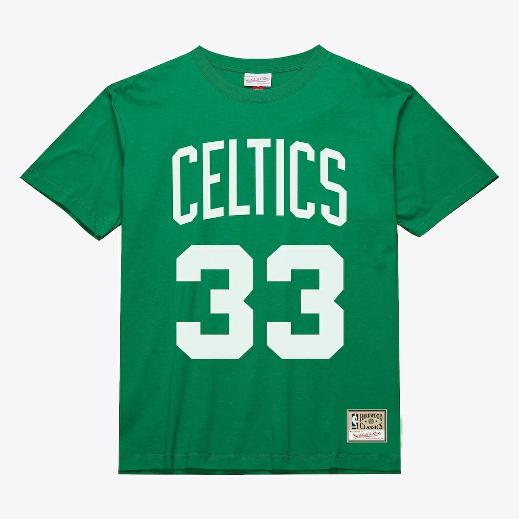 Larry Bird Boston Celtics Unisex Hardwood Classics Name & Number T-Shirt - Kelly Green sale