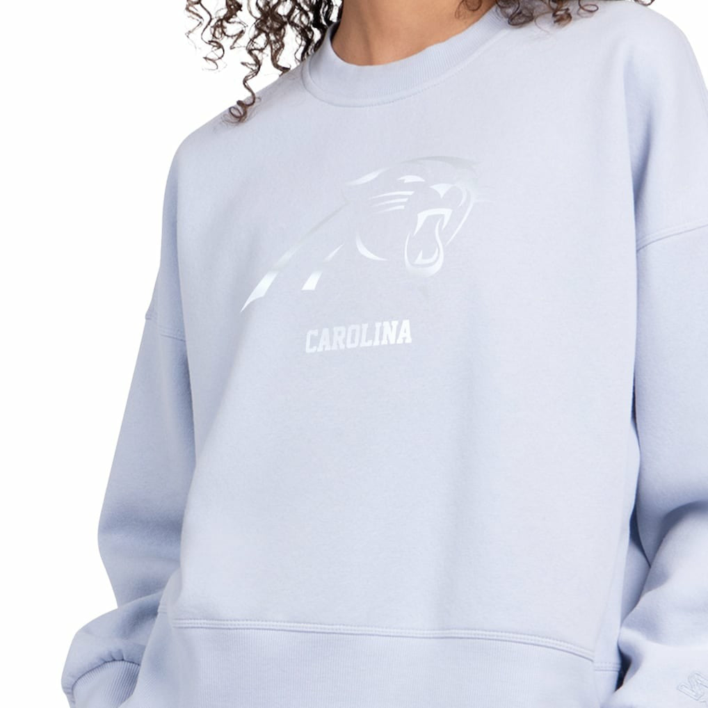 Carolina Panthers Starter Women's Travel Pastels Boxy Fleece Sweatshirt - Light Blue discount