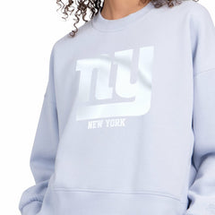 New York Giants Starter Women's Travel Pastels Boxy Fleece Sweatshirt - Light Blue discount