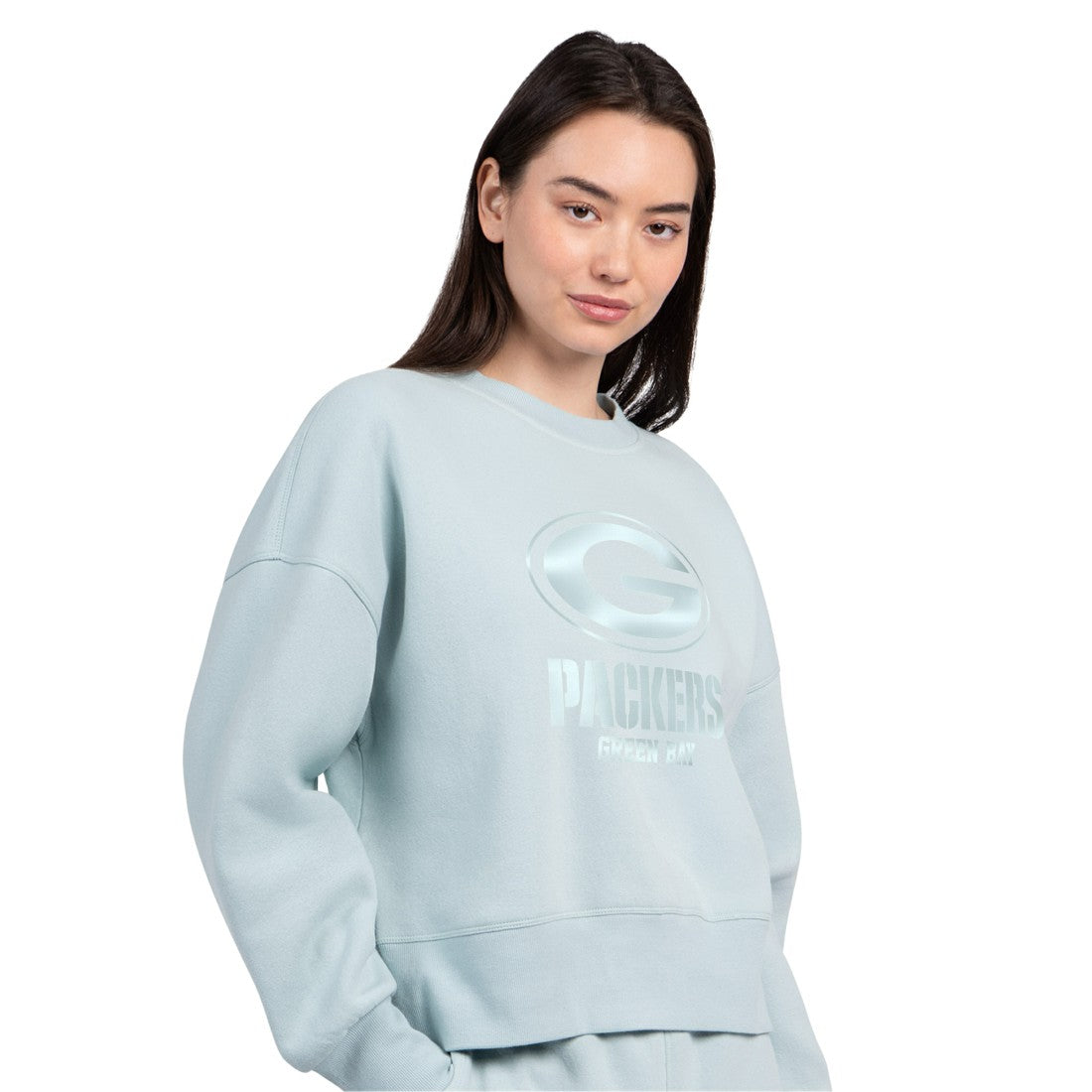 Green Bay Packers Starter Women's Travel Pastels Boxy Fleece Sweatshirt - Mint sale