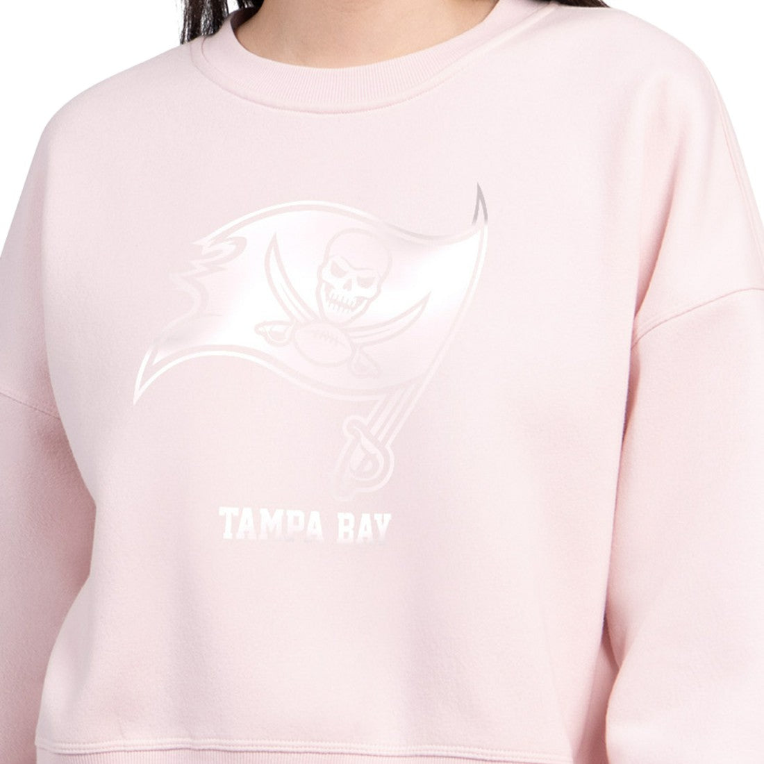 Tampa Bay Buccaneers Starter Women's Travel Pastels Boxy Fleece Sweatshirt - Light Pink discount