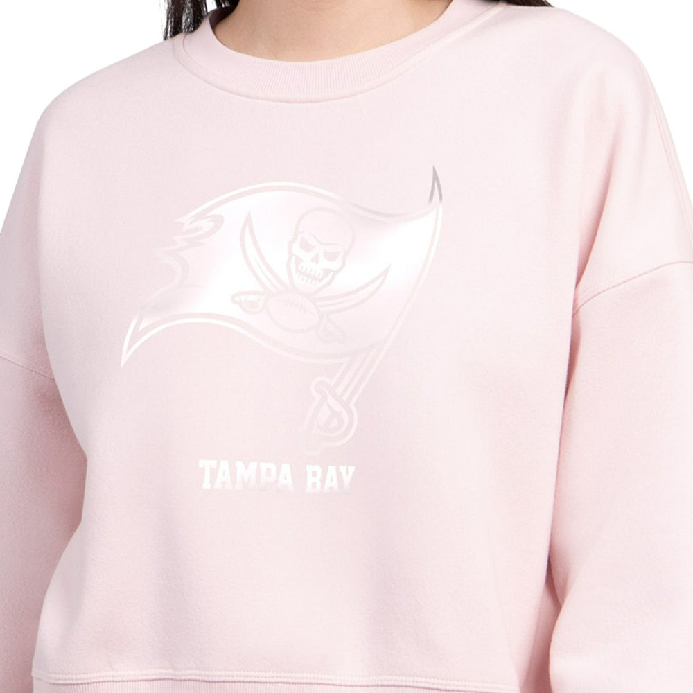 Tampa Bay Buccaneers Starter Women's Travel Pastels Boxy Fleece Sweatshirt - Light Pink discount