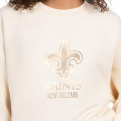 New Orleans Saints Starter Women's Travel Pastels Boxy Fleece Sweatshirt - Cream discount